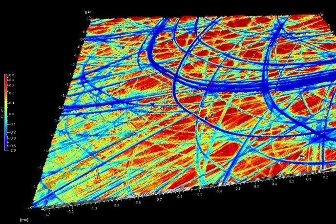 Hip ball implant surface finish measurement data