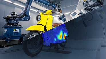 Vibration measurement as a service: here, a deflection shape analysis on an e-scooter