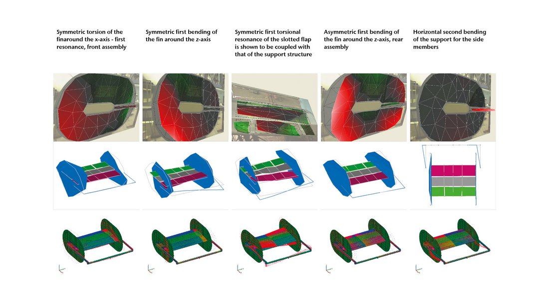 Comparison of some mode shapes of the prototype from simulation and experiment