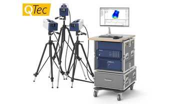 PSV QTec 3D Scanning Vibrometer as rack-type with practical integrated workspace PSV QTec 3D Scanning Vibrometer as rack-type with practical integrated workspace