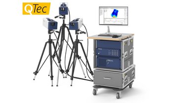 PSV QTec 3D Scanning Vibrometer as rack-type with practical integrated workspace PSV QTec 3D Scanning Vibrometer as rack-type with practical integrated workspace